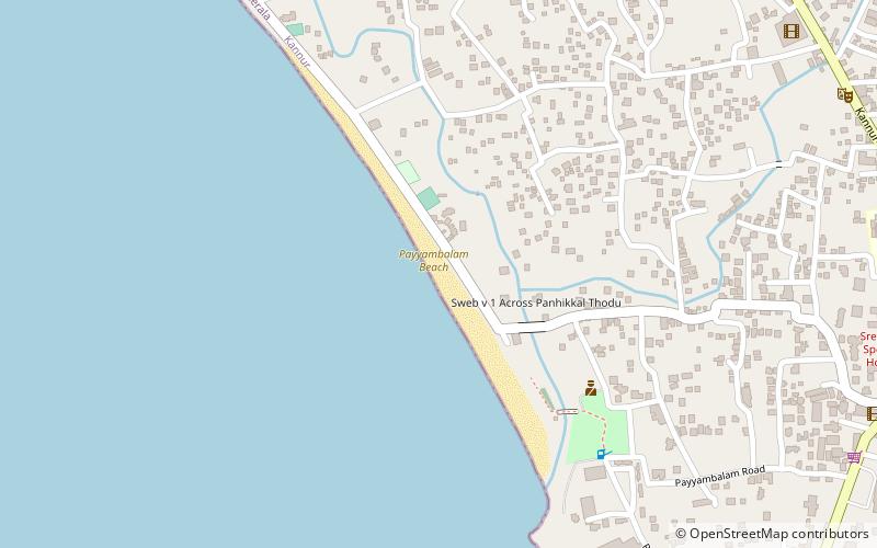payyambalam beach kannur location map