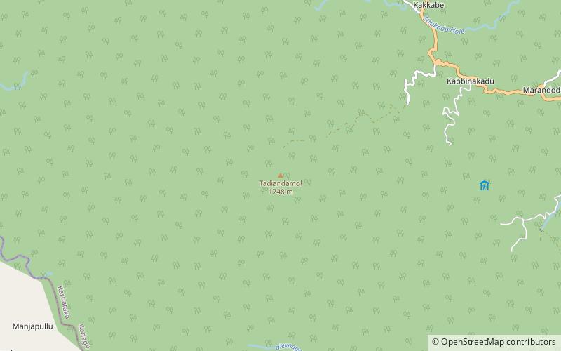 tadiandamol mountain western ghats location map