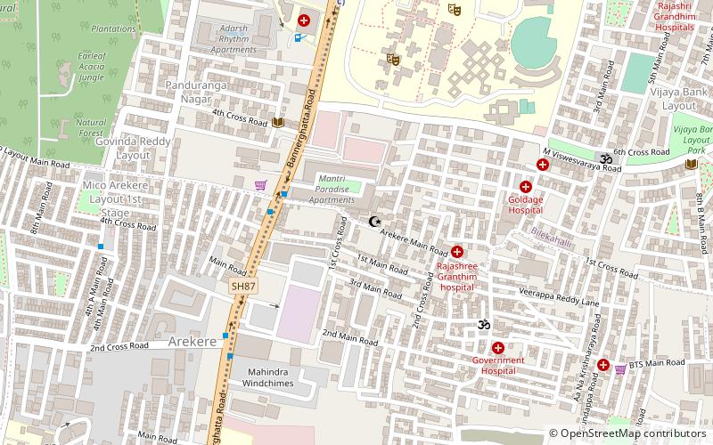 arekere bengaluru location map