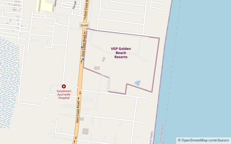 golden beach chennai location map