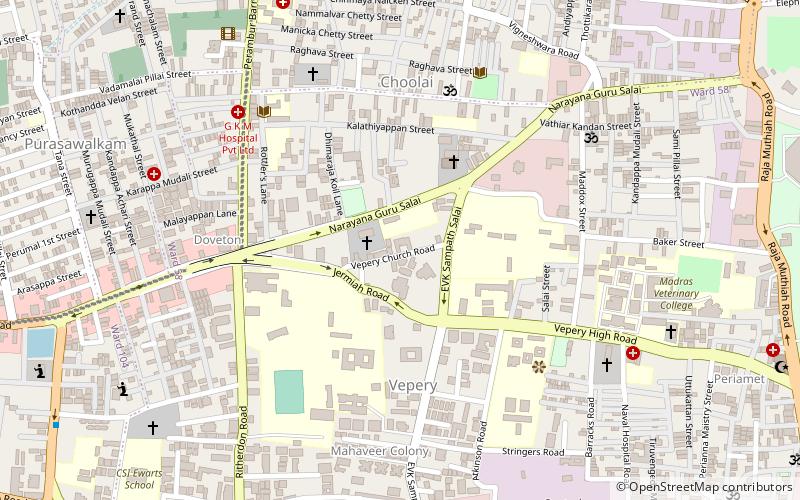 st matthias church madras location map
