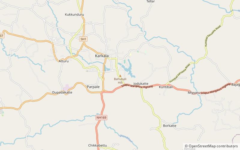 gomateshwara statue karkala location map
