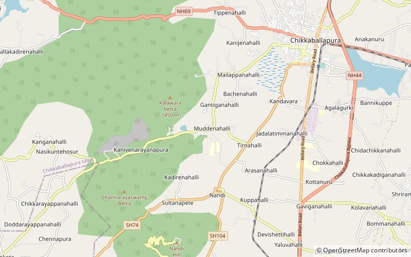 muddenahalli nandi hills location map