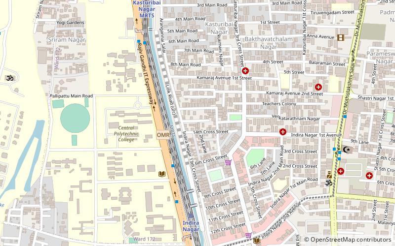 adyar creek madras location map