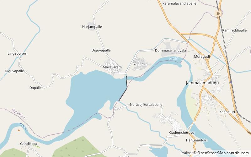 Mylavaram Dam location map