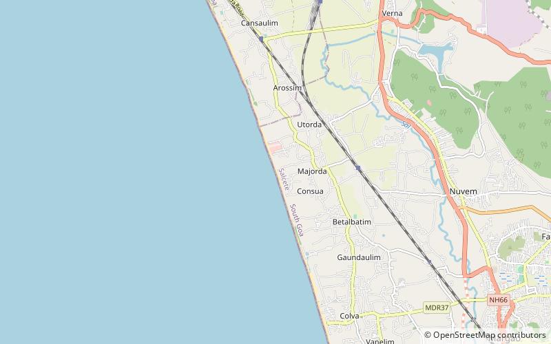 Majorda Beach location map