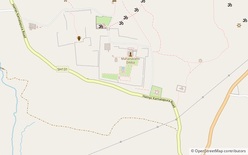 queens bath hampi location map
