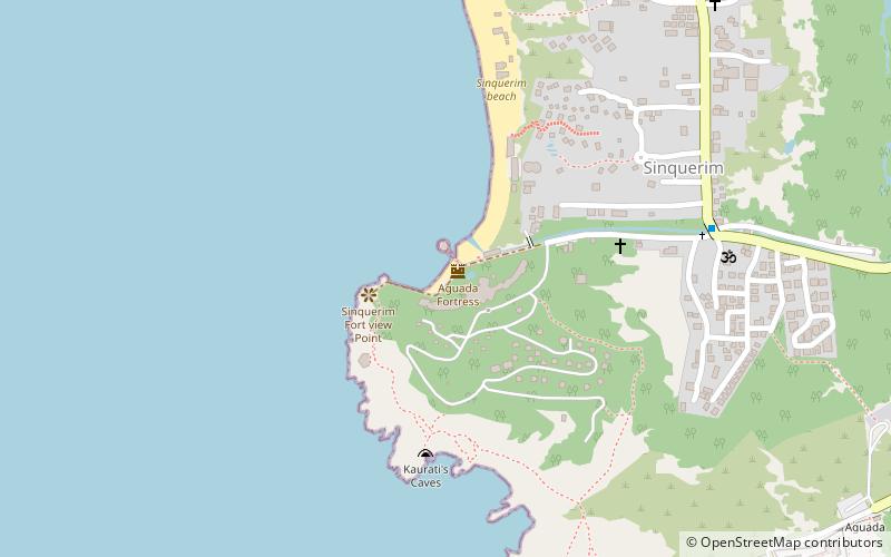 aguada beach sinquerim location map