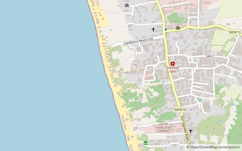 candolim beach location map
