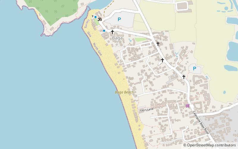 Baga Beach location map
