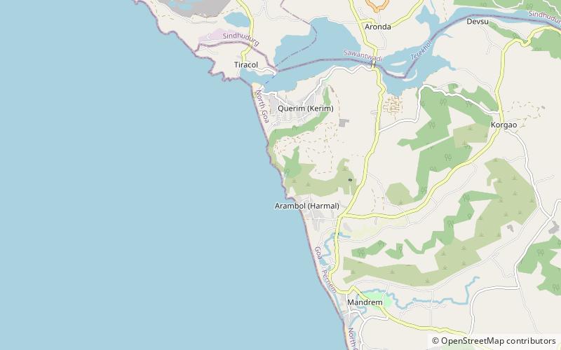 wagh arambol beach location map