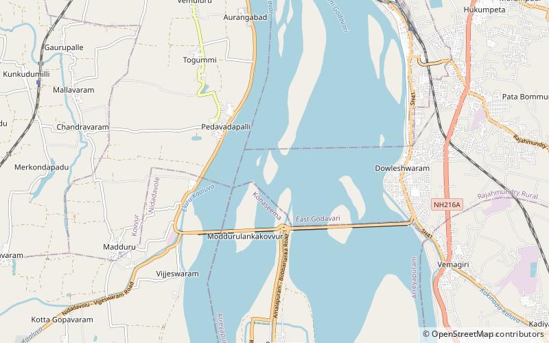 Dowleswaram Barrage location map