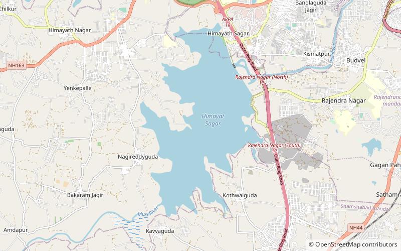Himayat Sagar location map