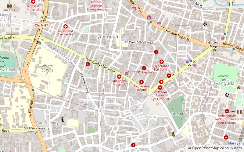st josephs cathedral hajdarabad location map