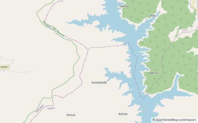 Koyna Wildlife Sanctuary location map