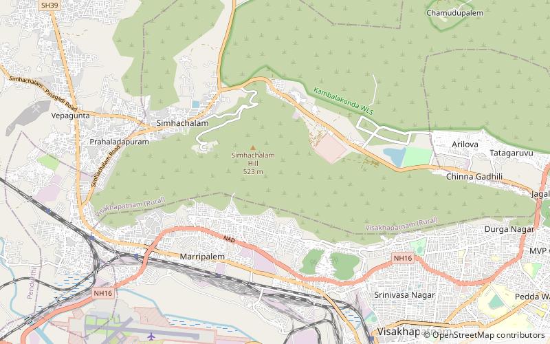 Simhachalam Hill Range location map