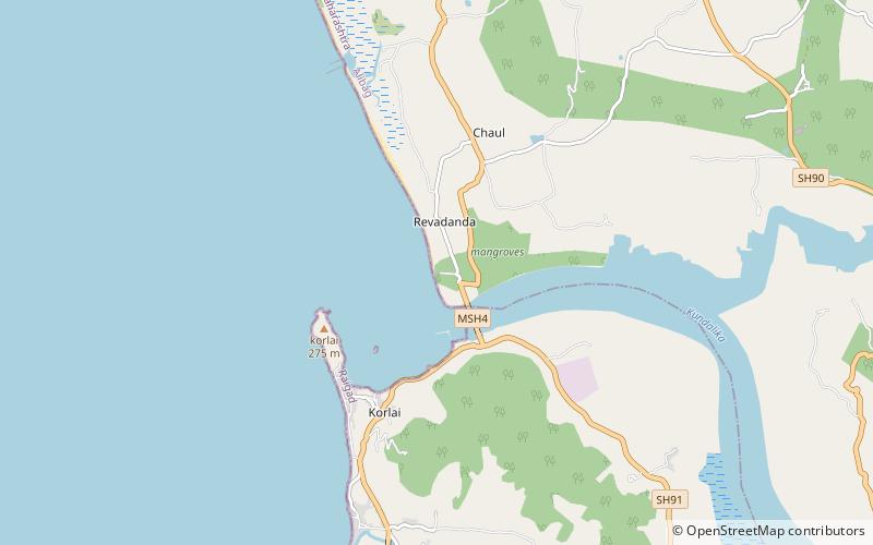 Revdanda fort location map