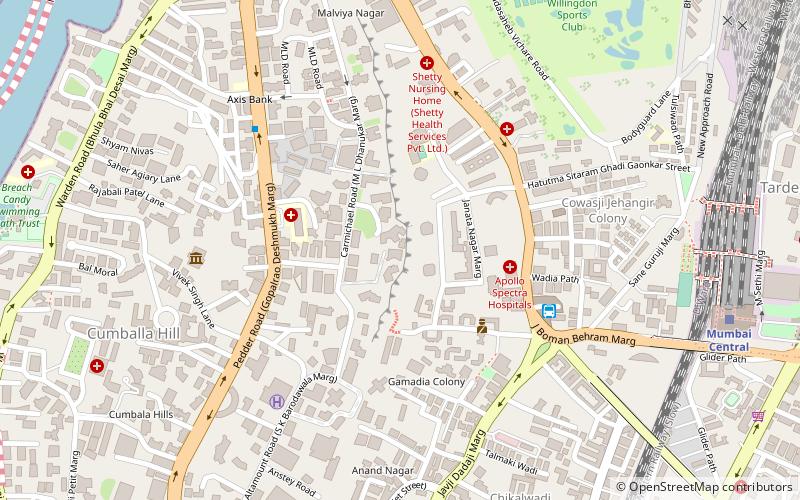 carmichael road mumbaj location map