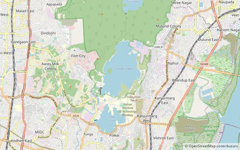 vihar dam mumbaj location map