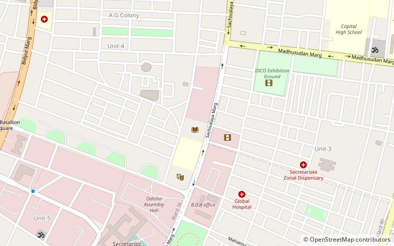 harekrushna mahtab state library bhubaneshwar location map