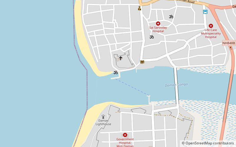 samudra dev mandir daman location map