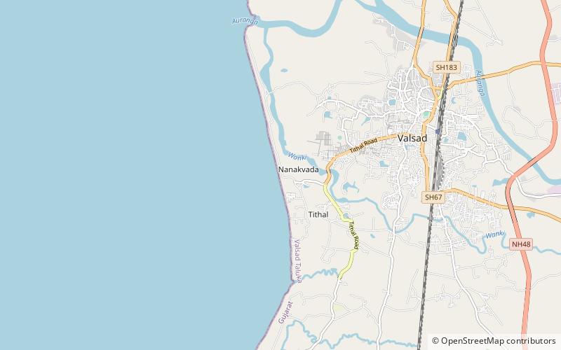 Tithal Beach location map