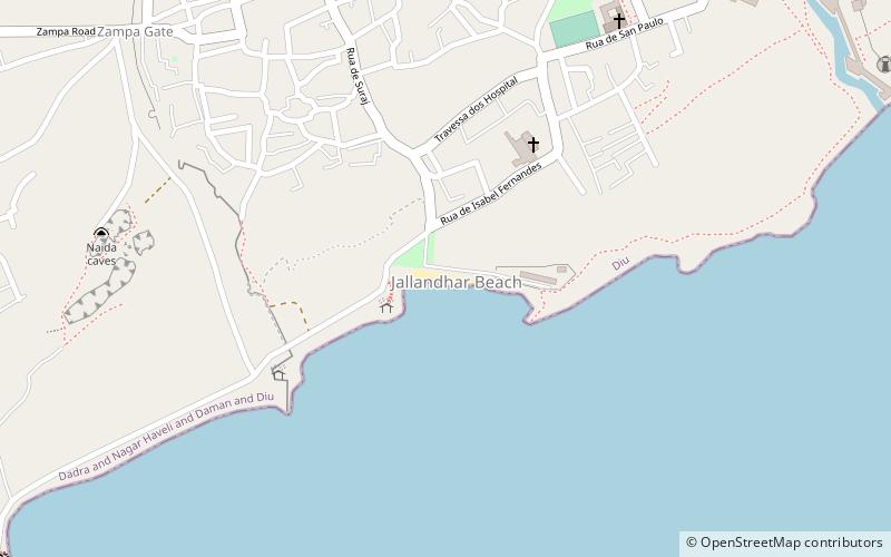 jallandhar beach diu location map