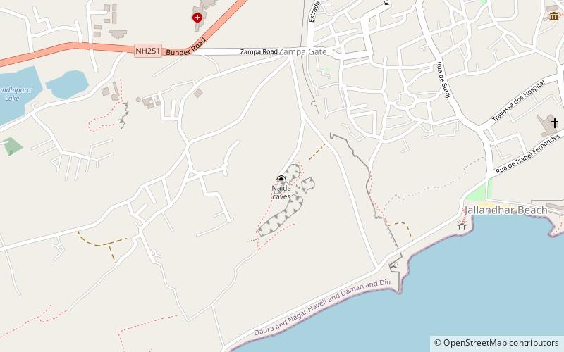 naida caves diu location map
