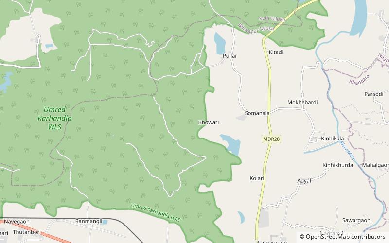 Umred Karhandla Wildlife Sanctuary location map