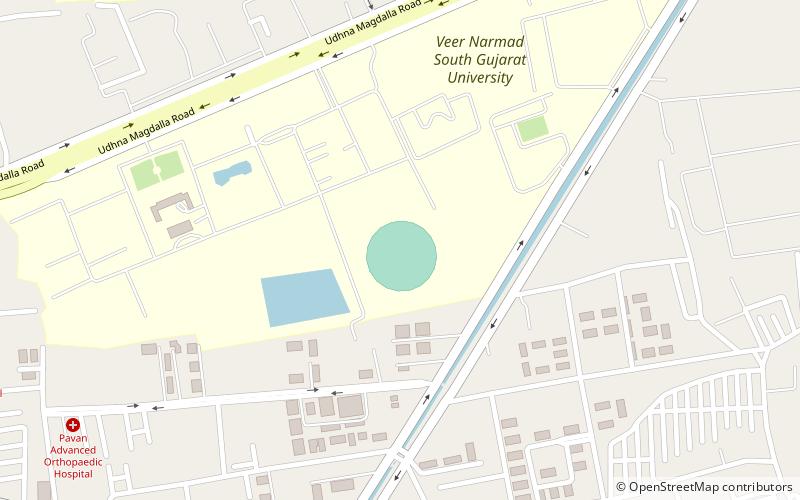 cb patel international cricket stadium surate location map