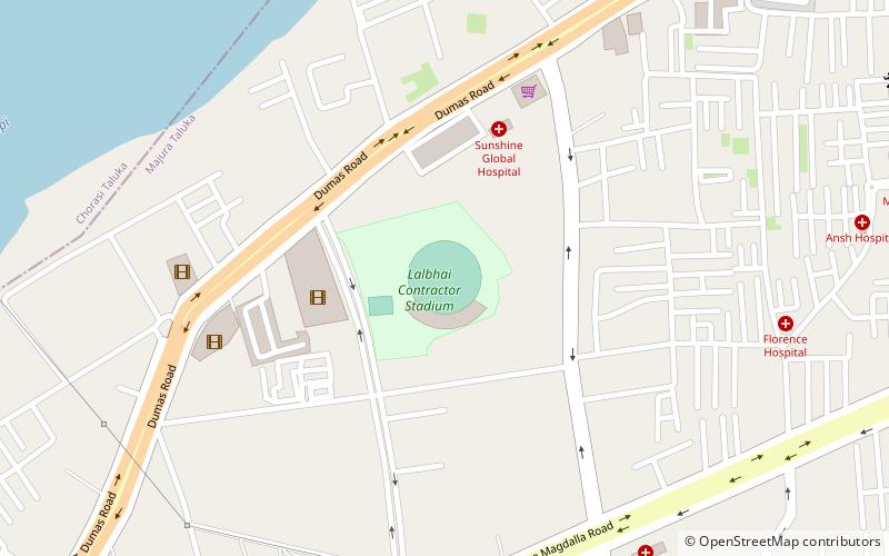 lalabhai contractor stadium surat location map