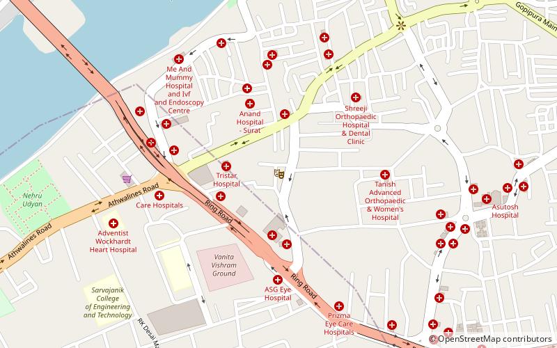gandhi smruti hall surat location map