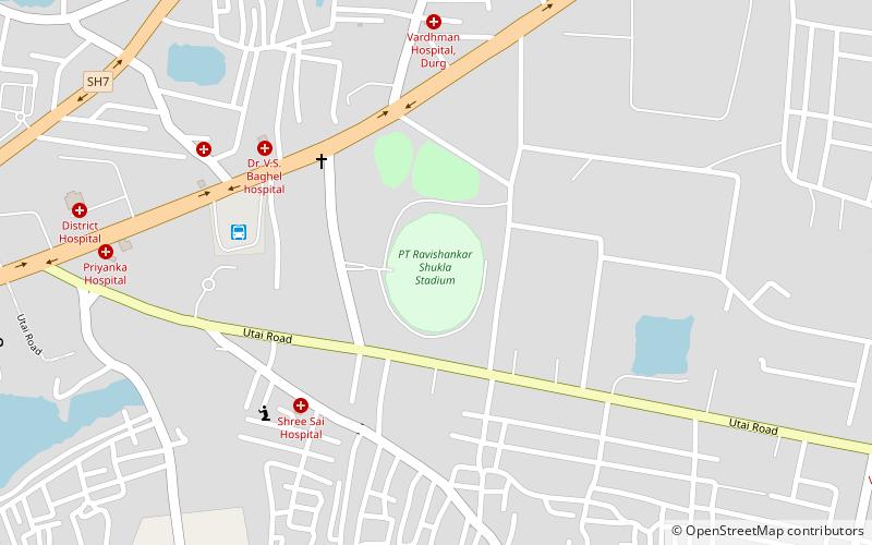 pandit ravishankar shukla stadium bhilaj nagar location map