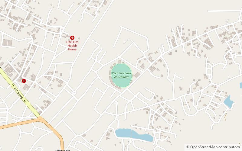 veer surendra sai stadium sambalpur location map
