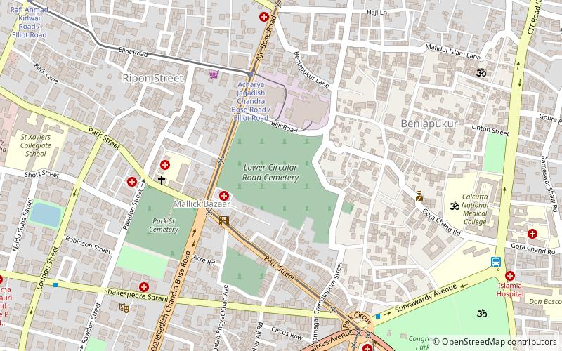 lower circular road cemetery kolkata location map