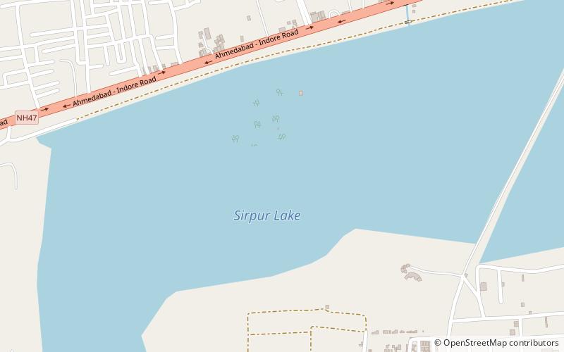 sirpur lake indore location map