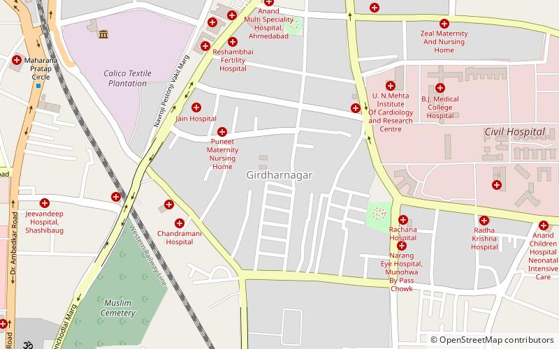 girdharnagar ahmedabad location map