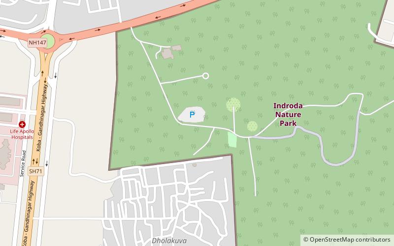 indroda nature park gandhinagar location map
