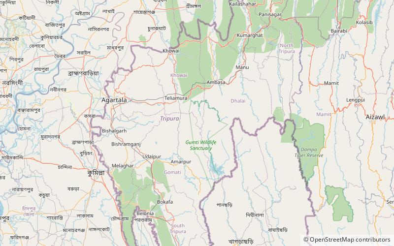 atharamura gumti wildlife sanctuary location map