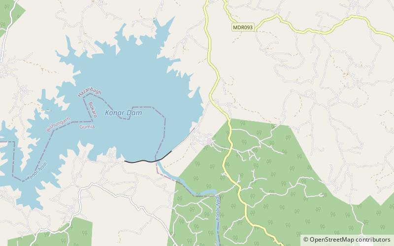 Konar Dam location map