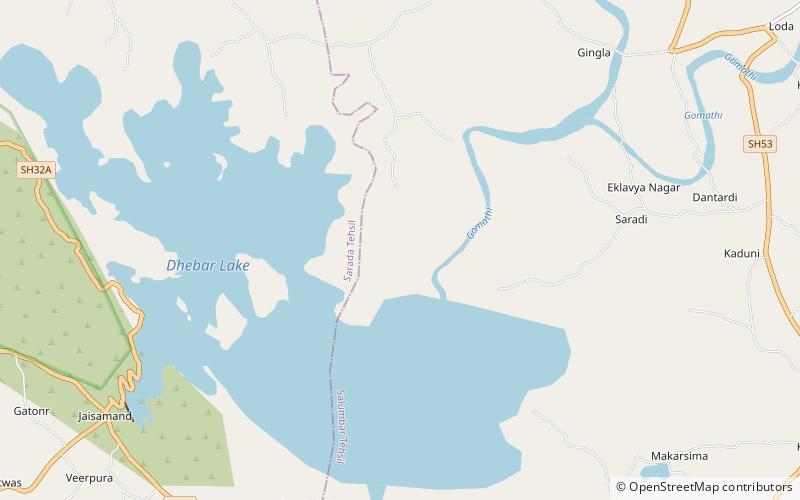 Dhebar Lake location map