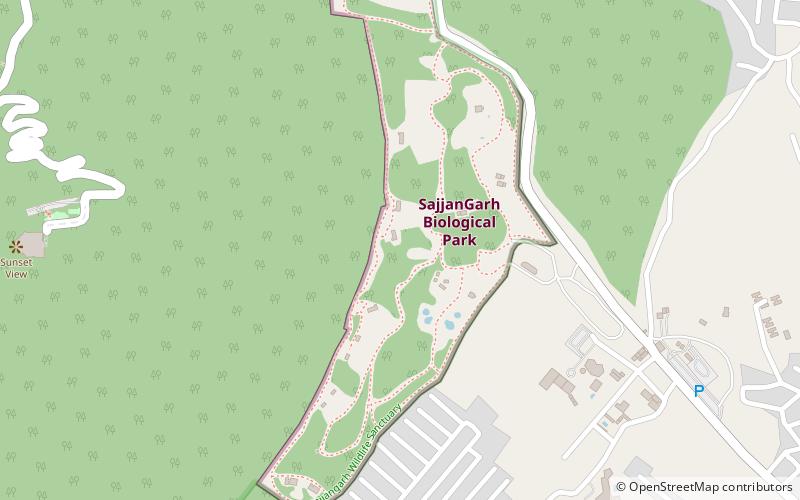 Sajjangarh Biological Park location map
