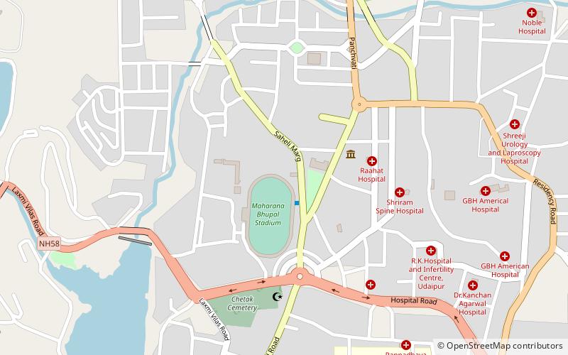 luv kush indoor stadium udaipur location map
