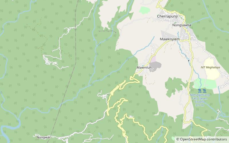 living root bridges cherrapunji location map