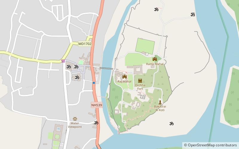 raj mahal orchha location map