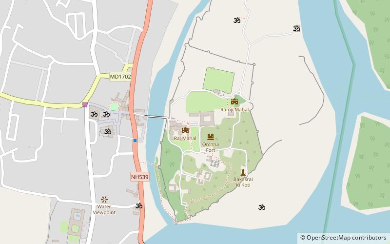 palace orchha location map