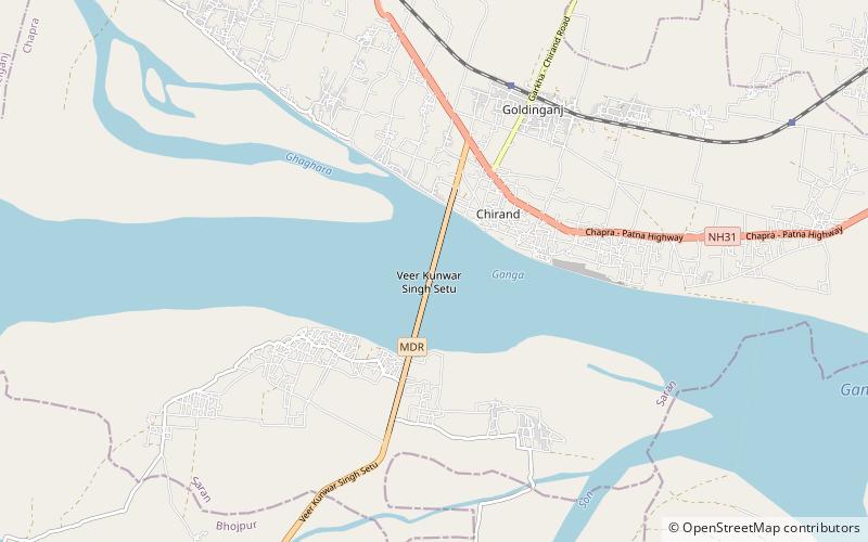 Arrah–Chhapra Bridge location map