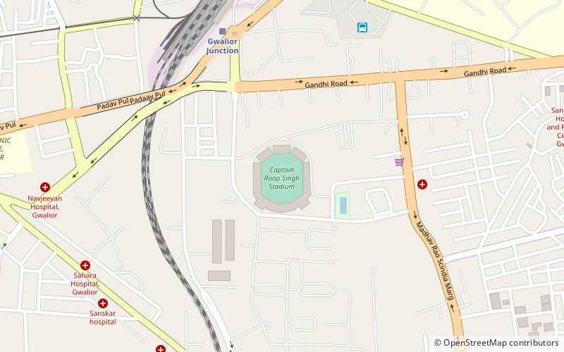 Captain Roop Singh Stadium location map