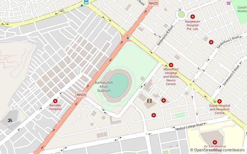 barkatullah khan stadium dzodhpur location map