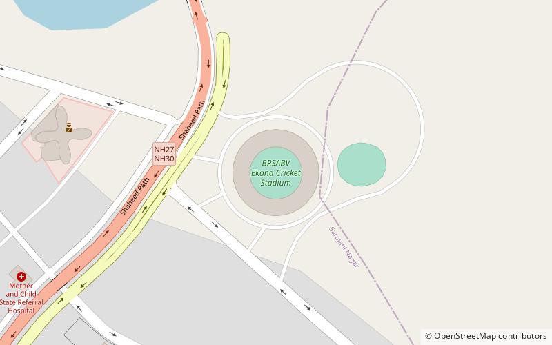 ekana cricket stadium lucknow location map